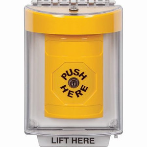 SS2230NT-EN STI Yellow Indoor/Outdoor Flush Key-to-Reset Stopper Station with No Text Label English