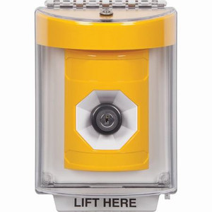 SS2233NT-EN STI Yellow Indoor/Outdoor Flush Key-to-Activate Stopper Station with No Text Label English