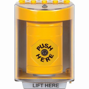 SS2270NT-EN STI Yellow Indoor/Outdoor Surface Key-to-Reset Stopper Station with No Text Label English