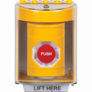 SS2271NT-EN STI Yellow Indoor/Outdoor Surface Turn-to-Reset Stopper Station with No Text Label English