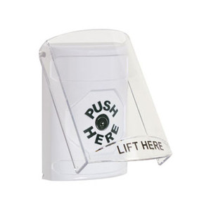 SS2320NT-EN STI White Indoor Only Flush or Surface Key-to-Reset Stopper Station with No Text Label English