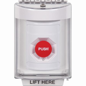 SS2331NT-EN STI White Indoor/Outdoor Flush Turn-to-Reset Stopper Station with No Text Label English