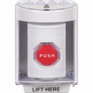 SS2372NT-EN STI White Indoor/Outdoor Surface Key-to-Reset (Illuminated) Stopper Station with No Text Label English