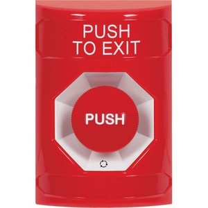 SS2001PX-EN STI Red No Cover Turn-to-Reset Stopper Station with PUSH TO EXIT Label English