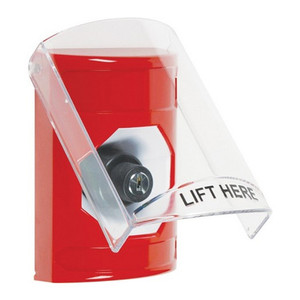 SS2023NT-EN STI Red Indoor Only Flush or Surface Key-to-Activate Stopper Station with No Text Label English