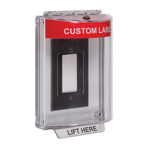 STI-13310CR STI Universal Stopper Dome Cover Enclosure Flush Back Box and Hood - Custom Label - Red - Non-Returnable