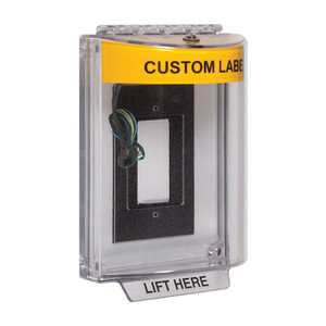 STI-13330CY STI Universal Stopper Dome Cover Enclosure Flush Back Box and Hood with Horn and Relay - Custom Label - Yellow - Non-Returnable