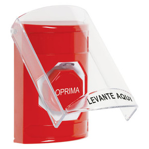 SS2022NT-ES STI Red Indoor Only Flush or Surface Key-to-Reset (Illuminated) Stopper Station with No Text Label Spanish