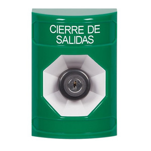 SS2103LD-ES STI Green No Cover Key-to-Activate Stopper Station with LOCKDOWN Label Spanish