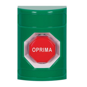 SS2108NT-ES STI Green No Cover Pneumatic (Illuminated) Stopper Station with No Text Label Spanish