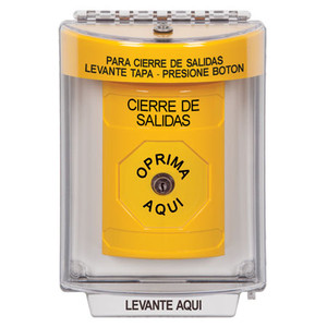 SS2230LD-ES STI Yellow Indoor/Outdoor Flush Key-to-Reset Stopper Station with LOCKDOWN Label Spanish
