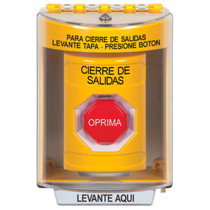 SS2272LD-ES STI Yellow Indoor/Outdoor Surface Key-to-Reset (Illuminated) Stopper Station with LOCKDOWN Label Spanish