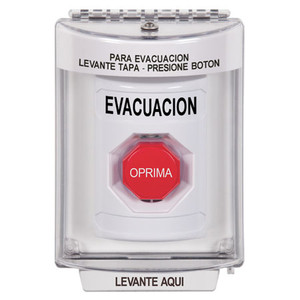 SS2332EV-ES STI White Indoor/Outdoor Flush Key-to-Reset (Illuminated) Stopper Station with EVACUATION Label Spanish