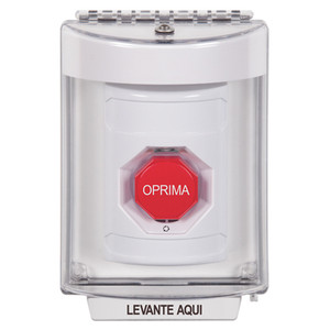 SS2339NT-ES STI White Indoor/Outdoor Flush Turn-to-Reset (Illuminated) Stopper Station with No Text Label Spanish