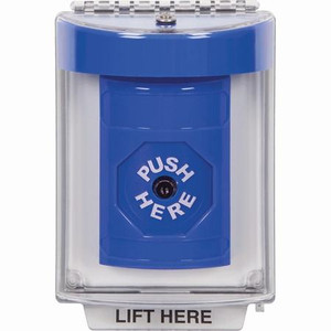 SS2430NT-ES STI Blue Indoor/Outdoor Flush Key-to-Reset Stopper Station with No Text Label Spanish