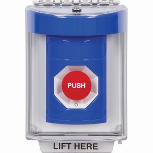 SS2441NT-ES STI Blue Indoor/Outdoor Flush w/ Horn Turn-to-Reset Stopper Station with No Text Label Spanish