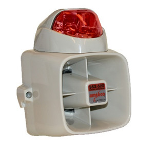 4150036 Potter SSX-82SR 25W 2-Tone Siren with Red Strobe