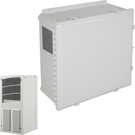 EP242410-O1 STI Polycarbonate Enclosure with Air Conditioner 24 x 24 x 10 Opaque