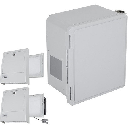 EF141208-O3 STI Fiberglass Enclosure with NEMA 3R Filter Fan w/ Filter Vent 14 x 12 x 8 Opaque