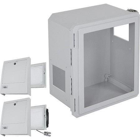 EF161408-W3 STI Fiberglass Enclosure with NEMA 3R Filter Fan w/ Filter Vent 16 x 14 x 8 with Window