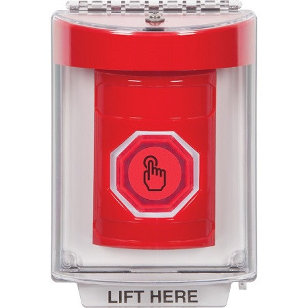 SS2037NT-EN STI Red Indoor/Outdoor Flush Weather Resistant Momentary (Illuminated) with Red Lens Stopper Station with No Text Label English