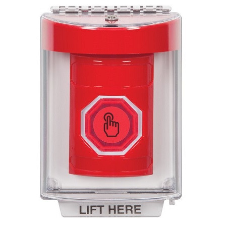 SS2046NT-EN STI Red Indoor/Outdoor Flush w/ Horn Momentary (Illuminated) with Red Lens Stopper Station with No Text Label English