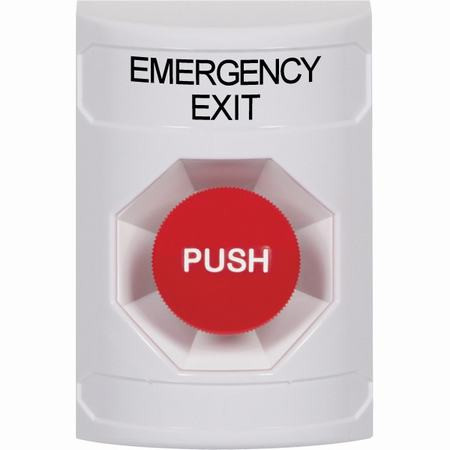 SS2304EX-EN STI White No Cover Momentary Stopper Station with EMERGENCY EXIT Label English