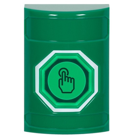 SS2106NT-EN STI Green No Cover Momentary (Illuminated) with Green Lens Stopper Station with No Text Label English