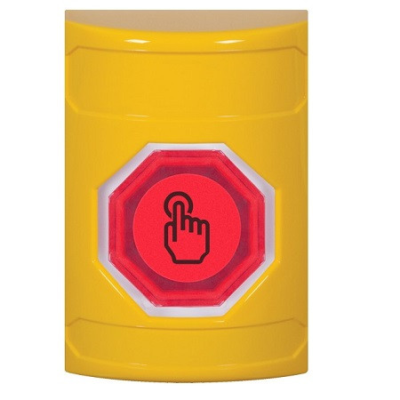 SS2206NT-EN STI Yellow No Cover Momentary (Illuminated) with Red Lens Stopper Station with No Text Label English