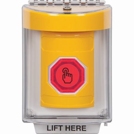 SS2246NT-EN STI Yellow Indoor/Outdoor Flush w/ Horn Momentary (Illuminated) with Red Lens Stopper Station with No Text Label English
