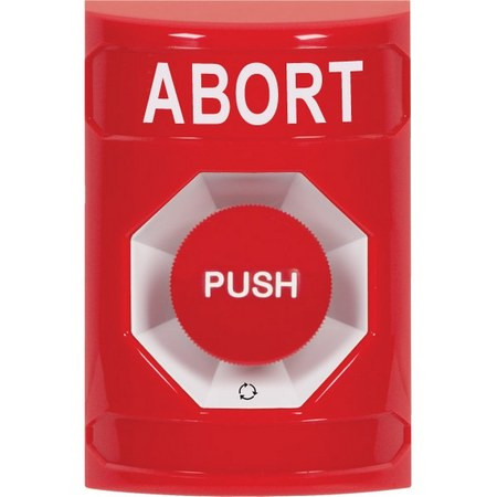 SS2001AB-EN STI Red No Cover Turn-to-Reset Stopper Station with ABORT Label English