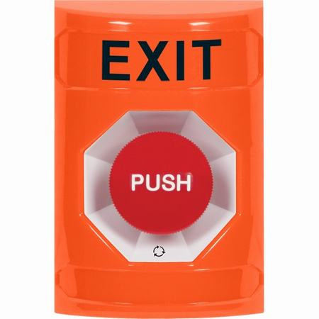 SS2501XT-EN STI Orange No Cover Turn-to-Reset Stopper Station with EXIT Label English