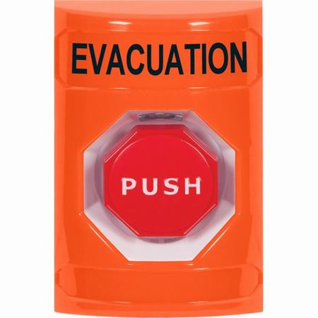 SS2502EV-EN STI Orange No Cover Key-to-Reset (Illuminated) Stopper Station with EVACUATION Label English