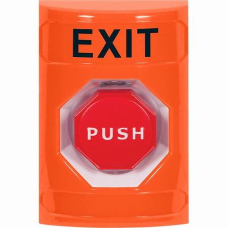 SS2502XT-EN STI Orange No Cover Key-to-Reset (Illuminated) Stopper Station with EXIT Label English