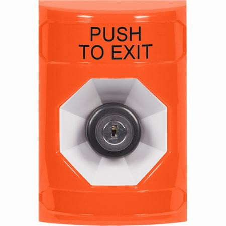 SS2503PX-EN STI Orange No Cover Key-to-Activate Stopper Station with PUSH TO EXIT Label English