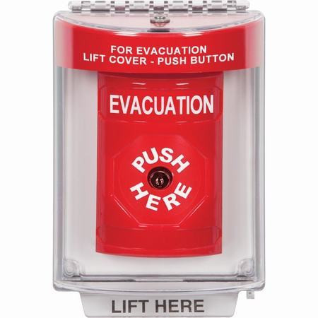 SS2030EV-EN STI Red Indoor/Outdoor Flush Key-to-Reset Stopper Station with EVACUATION Label English