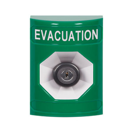 SS2103EV-EN STI Green No Cover Key-to-Activate Stopper Station with EVACUATION Label English