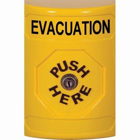 SS2200EV-EN STI Yellow No Cover Key-to-Reset Stopper Station with EVACUATION Label English