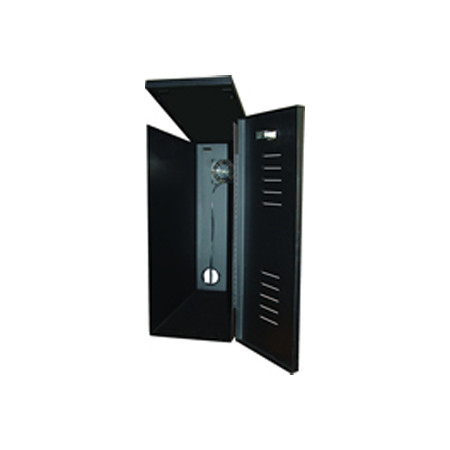 BW-244 Mier NEMA Type 1 Indoor 8" W x 20" H x 24" D Tower Style DVR Lockbox - Black w/ 120V Fan