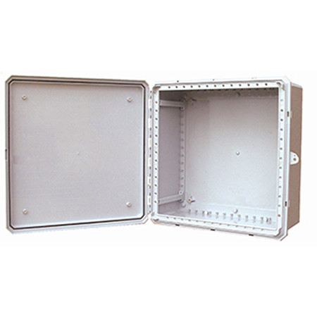 BW-242410 Mier UL Listed NEMA Rated Outdoor 24" H x 24" W x 10" D Polycarbonate Electrical Enclosure - Gray - Solid Door