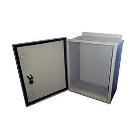 BW-119LBP Mier NEMA Type 3R Outdoor 10"W x 12"H x 6"D Metal Electrical Enclosure - Gray w/ Internal Removable 8" W x 10" H Back-Panel