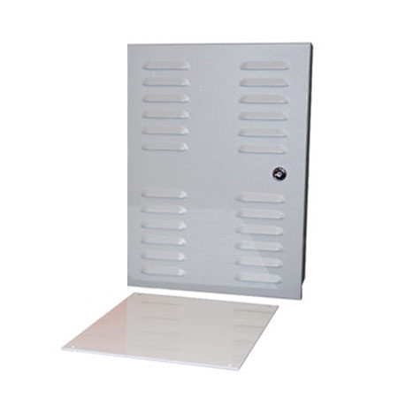 BW-100BPGUL Mier UL Listed NEMA Type 1 Indoor 11" W x 15" H x 4" D Metal Electrical Enclosure - Gray w/  Internal Removable 9" W x 13" H Back Panel