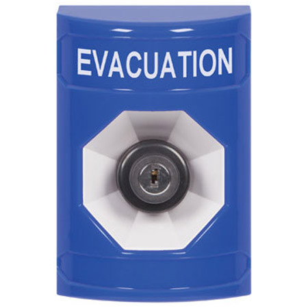 SS2403EV-EN STI Blue No Cover Key-to-Activate Stopper Station with EVACUATION Label English