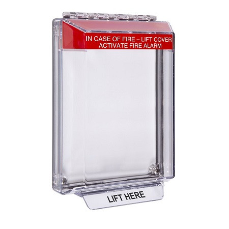 STI-14010FR STI Universal Stopper Low Profile Cover Flush Mount and Hood - Fire Label - Red