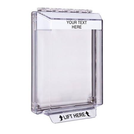 STI-14010CW STI Universal Stopper Low Profile Cover Flush Mount and Hood - Custom Label - White - Non-Returnable