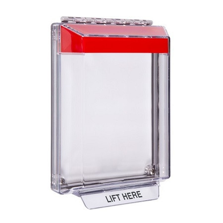 STI-14020NR STI Universal Stopper Low Profile Cover Flush Mount and Hood with Horn - No Label - Red