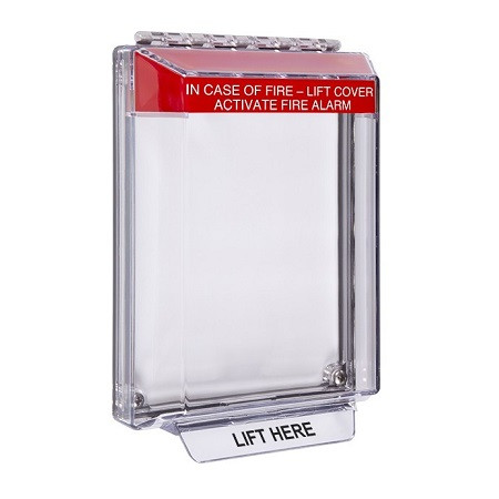 STI-14030FR STI Universal Stopper Low Profile Cover Flush Mount and Hood with Horn and Relay - Fire Label - Red