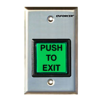 SD-7202GC-PEQ Seco-Larm Illuminated Stainless-Steel Single-Gang Request-To-Exit Plate