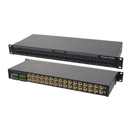 EVT-AH16-VT2Q Seco-Larm 1U Rack-Mount 16-Channel Active Balun Hub