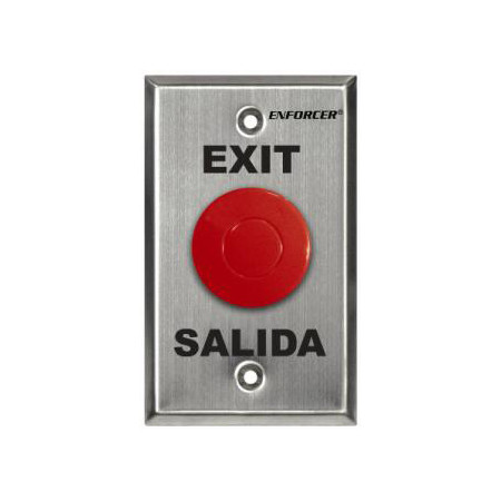 SD-7213-RSP Seco-Larm Red Button Single-Gang Request-To-Exit Plate w/ Pneumatic Timer